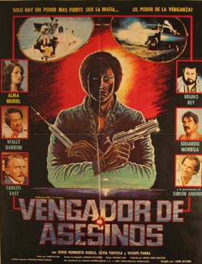Direccin: Jaime Bayarri. Con Alma Muriel, Alfredo Wally Barron, Bruno Rey - Vengador de Asesinos. Movie Poster. (Cartel de la Pelcula)