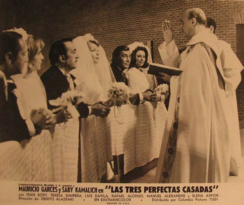 Direccin: Benito Alazraki. Con Manuel Alexandre, Rafael Alonso, Maria Elena Arpon - Las Tres Perfectas Casadas. Movie Poster. (Cartel de la Pelcula)