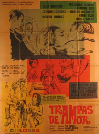 Direccin: Tito Novaro. Con Joaquin Cordero, Nancy Glenn, Hedi Blue - Trampas de Amor. Movie Poster. (Cartel de la Pelcula)