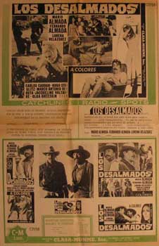 Item #55-3226 Los Desalmados. Movie poster. (Cartel de la Película). Fernando Almada...