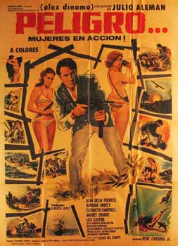 Item #55-3232 Peligro... Mujeres en Accion! Movie poster. (Cartel de la Película). Alma Delia...