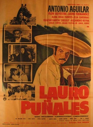 Item #55-3236 Lauro Punales. Movie poster. (Cartel de la Película). Flor Silvestre...