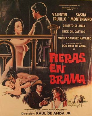 Item #55-3259 Fieras en Brama. Movie poster. (Cartel de la Película). Fernando Casanova...