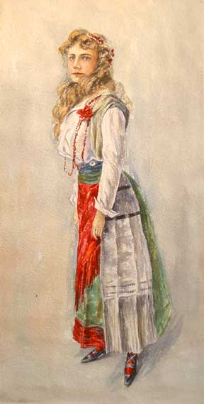 Item #56-0186 Girl in a Traditional Hungarian Dress. Banziger.