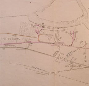 Item #56-0210 Martinez - Antioch Switching Zone Map, California. Southern Pacific Lines, Calif...