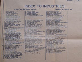 Item #56-0211 Industry Map of Phoenix, Arizona. Southern Pacific Lines, Calif San Francisco