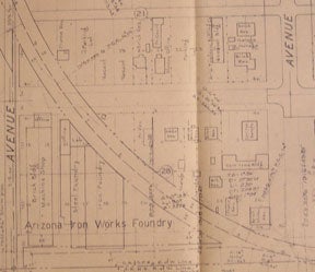Item #56-0219 Station Plan of Phoenix, Arizona, West. Map. Southern Pacific Lines, Calif San Francisco.