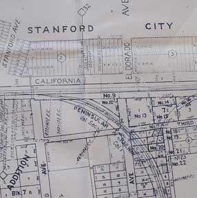 Item #56-0222 Right of Way and Track Map, Palo Alto, Main Line Mayfield, Santa Clara County,...