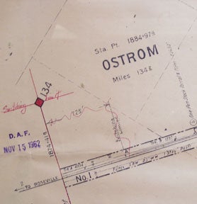 Item #56-0224 Right of Way and Track Map of Ostrom, Yuba County, California. Southern Pacific...
