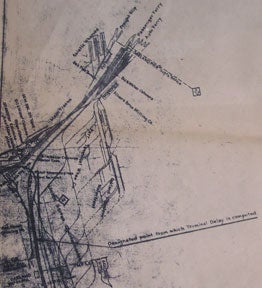 Item #56-0233 Map of Oakland Railroad Yard Limits, California. Southern Pacific Lines, Calif San...