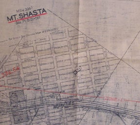 Item #56-0258 Right of Way and Track Map of Mount Shasta, Siskiyou County, California. Southern...