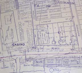 Item #56-0306 Station Map of Casino, Santa Cruz County, California. Land, Tracks, and Structures....