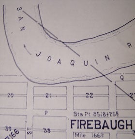 Item #56-0326 Right of Way and Track Map of Firebaugh and Vicinity, Fresno County, California....