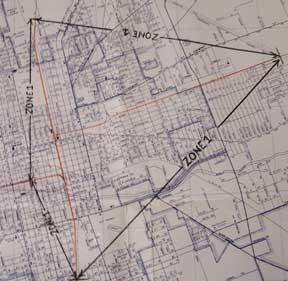 Item #56-0336 Map of Stockton, Fresno County, California. Southern Pacific Lines, Calif San...