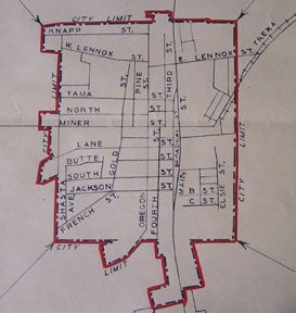 Item #56-0357 Present and Proposed Pickup and Delivery Limits Map of Yreka, Siskiyou County,...
