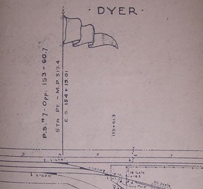 Item #56-0424 Station Map of Dyer, Alameda County, CA. Southern Pacific Lines, Calif San Francisco