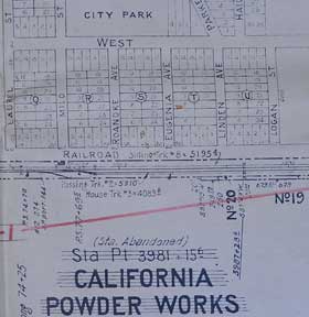 Item #58-0479 Switching Point Limit Map of Redding, Shasta County, CA. Southern Pacific Lines,...