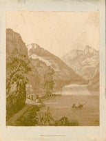 Item #59-0040 River scene in Switzerland. A. B