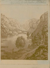 Item #59-0072 Representation of the Lake of Nantua on the Jura Mountains. A. B