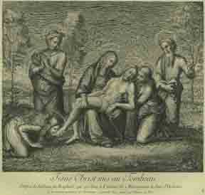 Item #59-0161 Jesus Christ mis au Tombeau. Claude du after Raphaël Flos
