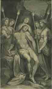 Item #59-0194 Jesus Christ dans le Sépulcre. Jean after Thadée Zuccaro Raimond