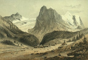Item #59-0296 Glacier de Rosenlaui, Wellhorn et Wetterhorn. J. Jacottet