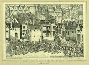 Item #59-0298 Émeute des Calvinistes au Pont de Meir: 24 Mars 1567. L. Stroobantia