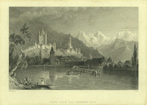 Item #59-0400 Thun with the Bernese Alps. William Henry Bartlett