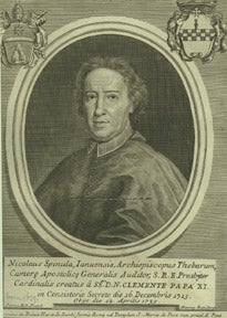 Item #59-0480 Portrait of Cardinal Nicolò Spinola, Archbishop of Tebes, obit. 1735. Hieronymus after Nelli Rossi.