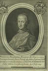 Item #59-0488 Portrait of Cardinal Francesco Scipione Maria Borghese, Prefect of the Apostolic Palace, obit. 1759. Gaspar after David Massi.
