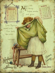 Item #59-0663 February and March calendar. Anonymous