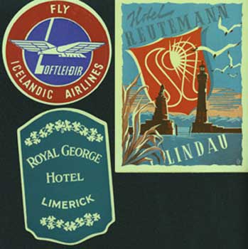 Item #59-0668 Hotel and Airline Travel Labels. Anonymous.