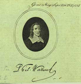 Item #59-0681 Sir Philip Warwick, Writer. William Darton, publisher
