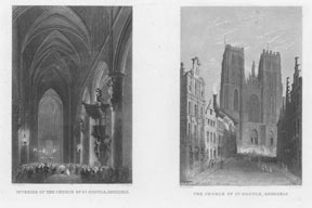 Payne, A.H. after Bartlett - Interior and Exterior of the Cathedral of St. Gudule, Brussels