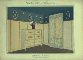 Item #59-1000 Schlafzimmer mit Bemalten Möbeln. Otto Fischer-Trachau