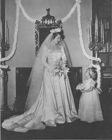Item #59-1100 Bride with Flower Girl. Anonymous.