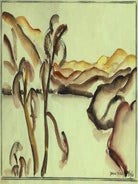 Item #59-1194 Abstract Lake View, Lake County. Doris Miller Johnson