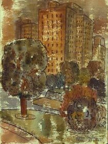Item #59-1199 Lake Merritt, Oakland. Highrises. Doris Miller Johnson