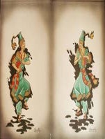 Item #59-1258 Two Dancing North African Men. R. Chandler
