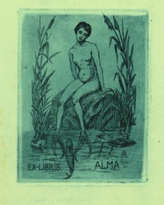 Item #59-1310 Ex Libris Alma Rosenthal. Carl Pauer von Arlau-Wien