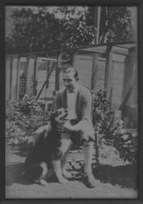 Item #59-1320 Man with Dog. Anonymous