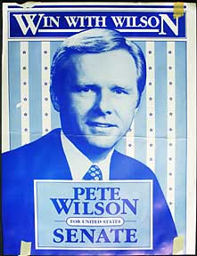 Item #59-1335 Win With Wilson. Pete Wilson for United States Senate. Pete Wilson.