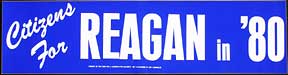 Item #59-1340 Citizens for Reagan in '80. Ronald Regan