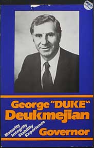 Item #59-1342 George "Duke" Deukmejian. George Deukmejian
