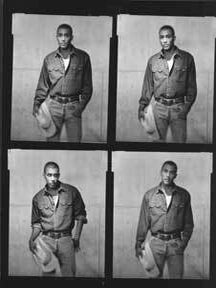 Item #59-1394 Branding Campaign, Levi's Denim Shirts, twenty-one contact sheets of full-body...