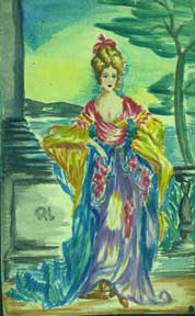 Item #59-1407 Woman in Floral Gown. Allen Bennett, a. k. a. Allen Pencovic