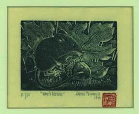 Item #59-1457 Wood Mouse (limited edition engraving). Alexis Pencovic