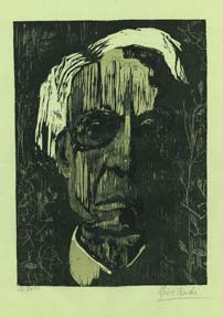 Item #59-1537 Portrait of Bertrand Russell. Tina Borche