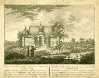 Item #59-2390 Begraafplaats van de Familie der Capellen, Gesticht 1785 (Tombeau de la Famille de Capellen, Fonde 1785). J. A. Kaldenbach, de Wit, Jonxis, A. Mens, W. H. Sels, after.