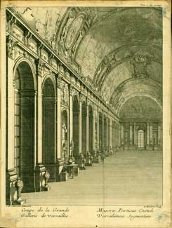 Item #59-2392 Coupe de la Grande Gallerie de Versailles. Majoris Porticus Casteli Versaliensis Segmentum. Jean-Michel Chevolet, Antoine Hérisset, after.